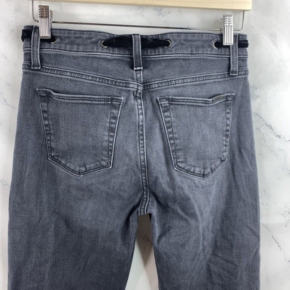 Joe’s Jeans Sz 28  The Callie Velvet Trim High Waist Crop Bootcut Jeans Gray - Picture 16 of 16